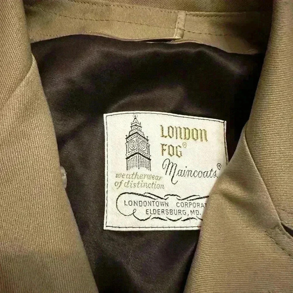 Vintage Mens Sz 40 LONDON FOG Trench Coat Tan with Zip Out Winter Liner Long - Picture 8 of 11